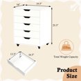thumbnail image 2 of Costway Commode de Rangement à 5 Tiroirs Armoire de Plancher Organisateur avec Roues Blanc, 2 of 10