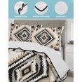 thumbnail image 4 of Quilts Twin XL Size, Boho Black Brown Soft Comforter Bedding Set for Bed, Vintage Geometric Southwestern Ethnic Lightweight Quilted Bedspread with Pillow Cover(2 Pieces) for All Season, 68x98 Inch, 4 of 6