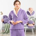 thumbnail image 3 of Fluffy Pajamas Set for Women Soft Comfy Fleece Pjs Pullover Pants Loose Plush Sleepwear Fuzzy Loungewear for Winter, 3 of 12