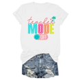 thumbnail image 1 of YDLCAFD T-Shirts Blancs Col en V pour Femmes T-Shirts d'Été Décontractés Imprimés Manches Courtes Col Rond, 1 of 5