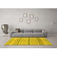thumbnail image 3 of Ahgly Company Indoor Round Abstract Yellow Modern Area Rugs, 5' Round, 3 of 4