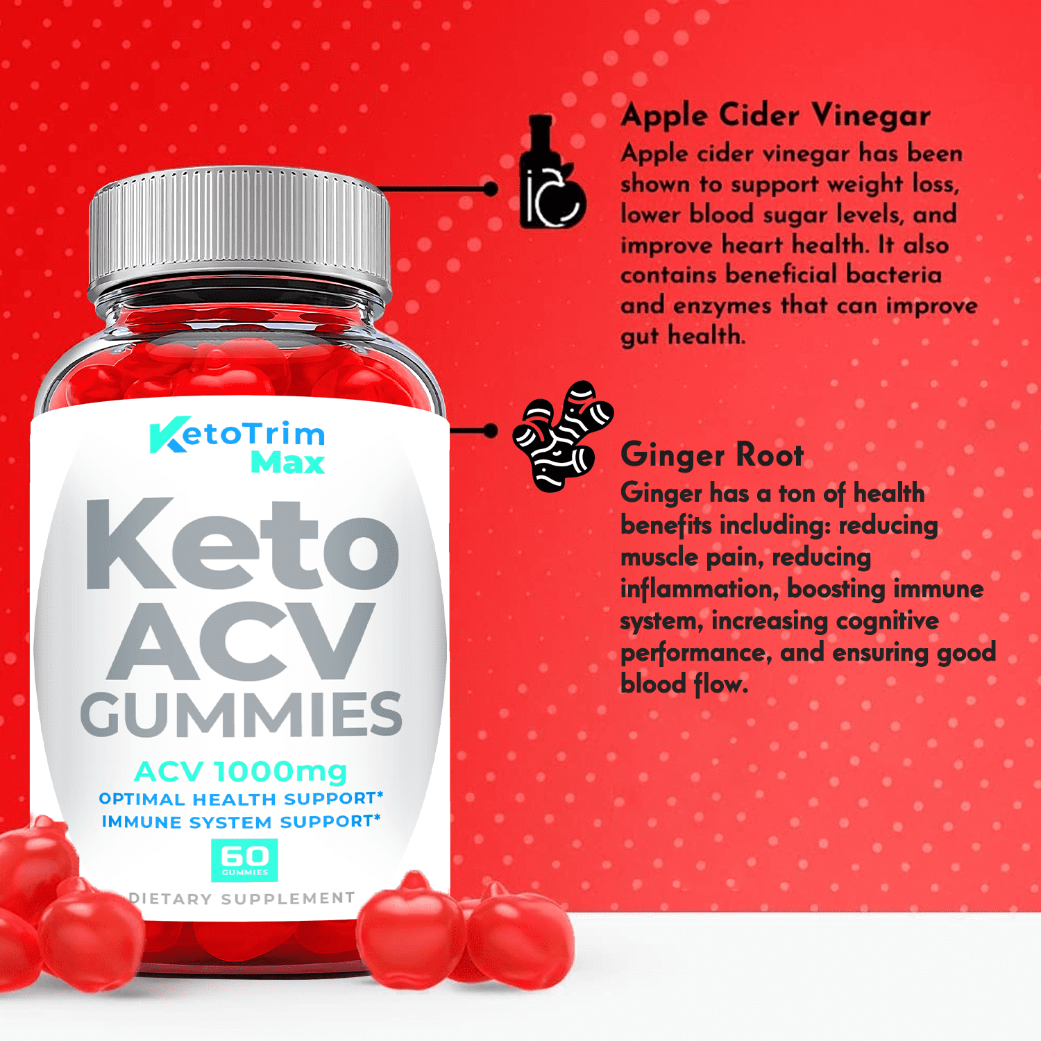 (2 Pack) Keto Trim Max Keto ACV Gummies - Supplement for Weight Loss - Energy & Focus Boosting Dietary Supplements for Weight Management & Metabolism - Fat Burn - 120 Gummies