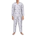 thumbnail image 3 of Sikiie Lavender Flowers Mens Pajama Set, Soft Warm Long Sleeve Sleepwear, Cozy Button-Down Pjs for Men-XX-Large, 3 of 7