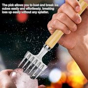 Ice Pick, AlloyIce Chisel With Wood Handle, Removal Pick Crushed Ice Chipper, Portable Ice Hammer Ice Pick Tool for Bars, Kitchens, Picnics, Camping