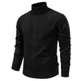 thumbnail image 2 of Men's Turtleneck Sweater Long Sleeve Cable Knit Stretch Pullover Casual Sweaters Fall Winter Warm Top (XL, Black), 2 of 4