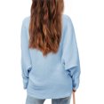 thumbnail image 2 of Girl's Oversized Crewneck  Long Sleeve Fall Sweaters Kids BatwingSlouchy Chunky Pullover Jumper  5-14 Years, 2 of 4