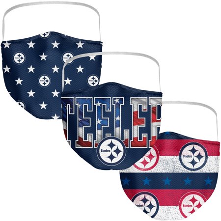 Adult Fanatics Branded Pittsburgh Steelers Patriotic Face Covering 3-Pack
