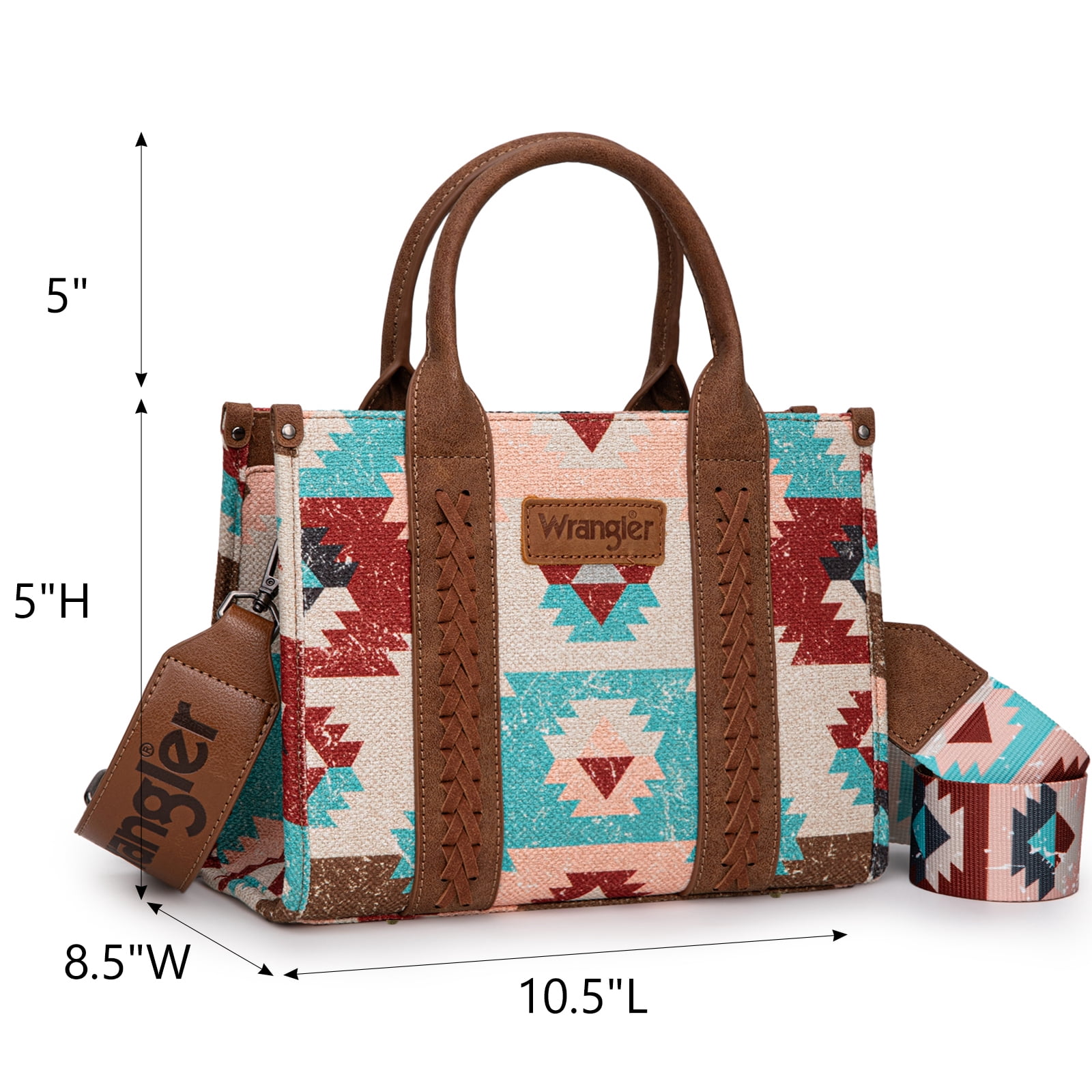 Montana West Women's Wrangler Purse - Stylish Western Aztec Tote Bag with Guitar Strap Boho Chic Design for Every Occasion, Brown