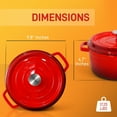 thumbnail image 3 of NutriChef 5 QT Four Hollandais en Fonte Émaillée avec Couvercle Auto-Assaisonné, Rouge (4 Pack), 3 of 9