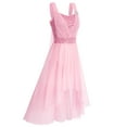 thumbnail image 4 of IBTOM CASTLE Women Sleeveless Sequin Elegant Lyrical Dance Long Dress Ballet Flowy Chiffon Mesh Tulle Skirt Dance Wear L Pink, 4 of 8