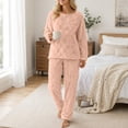 thumbnail image 5 of Yourumao Womens Fleece Pajama Sets for Women 2 Piece Fuzzy Long Sleeve with Long Pants Pjs Soft Cozy Winter Loungewear Pjs, 5 of 9