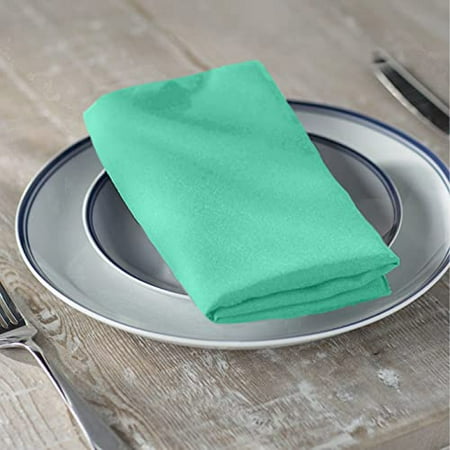 

LA Linen 10-Pack Faux Raw Silk Napkin Soft Cloth Napkins Washable Reusable Napkins Stain and Wrinkle Resistance Table Napkins for Dinner Wedding Parties 17 by 17-Inch Mint