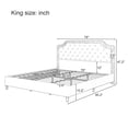 thumbnail image 7 of MAYEERTY King Velvet Bed Ruched Button Tufted Headboard No Box Spring for Bedroom White, 7 of 7