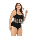 thumbnail image 5 of FANNYC Women's Bikini Sets Retro Fringe Tassel Bikini Swimsuit Classic Halter Two Piece Swimsuit Swimwear Beachwear-Plus Size-Padded ,High Waist, 5 of 7