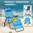 thumbnail image 3 of ABORON Folding Beach Chair for Adults, 2 in 1 Beach Chair with Canopy Shade, Foldable Tanning Chair Beach Lounge Chair Integrated Wagon Cart Combo Large Wheels for Outdoor, Beach, Pool, Sunbathing, 3 of 10