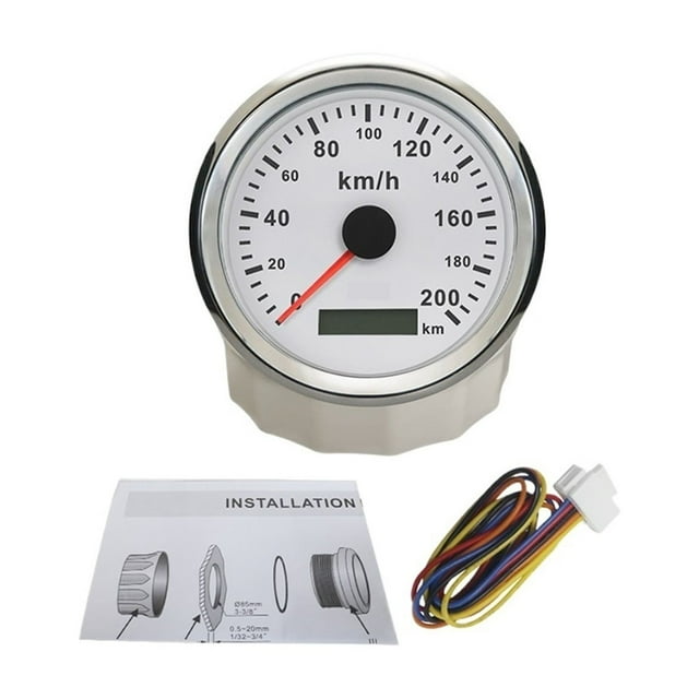 85mm Universal Pulse Speedometer 200 Km/h Speed Gauge With Red And Yellow Backlight Available Pulse Signal ,High Precision