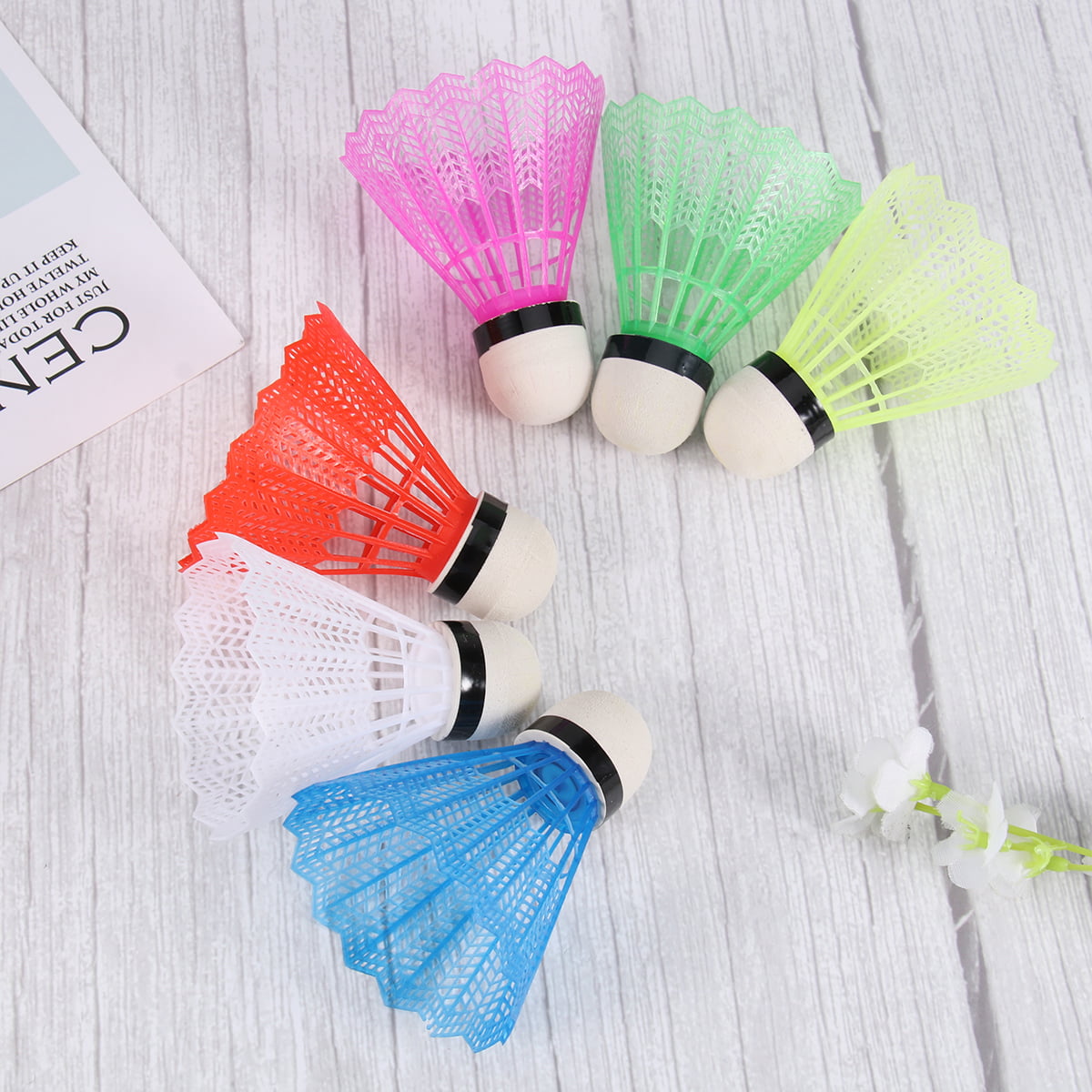 12Pcs Colorful Plastic Badminton Shuttlecock for Home Family Outdoor Activities 