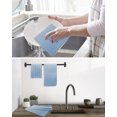 thumbnail image 5 of Blue Striped Kitchen Dish Towels for Drying Dishes Set of 4, Modern Minimalist Ombre Vertical Stripes Waffle Weave Microfiber Hand Tea Bathroom Towels Quick Dry & Absorbent Towel 12x12, 5 of 7