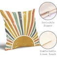 thumbnail image 3 of Sun Sunrise Pillow Covers 16X16 Inch Set of 2 Mustard Yellow Sunshine Sunset Boho Decorative Pillow Cases Colorful Rainbow Bohemian Cushion Case Retro Home Decor for Sofa Couch Porch Outdoor, 3 of 6