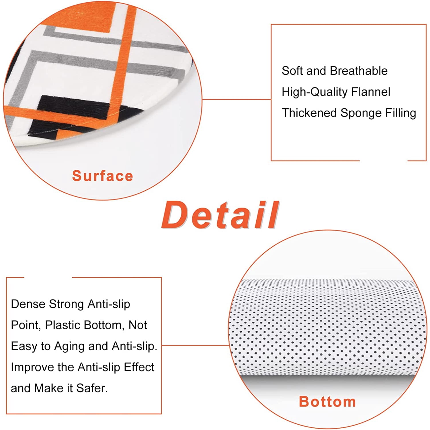 FRAMICS Orange Geometric Shower Curtain Sets with Rugs, 16 Pc Modern Abstract Bathroom Sets, Waterproof Fabric Bathroom Curtain Decor with Hooks