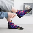 thumbnail image 2 of Fuzoiu Neon Pop Art Pitbull Print Adult Socks, Crew Moisture-wicking Socks, Unisex Cushion Crew Socks,Casual Sports Ankle Socks, 2 of 7