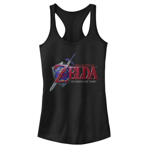Junior's Nintendo Legend of Zelda Ocarina of Time Racerback Tank Top Black Small
