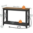 thumbnail image 5 of HOOBRO-Console Table with Power Socket, Narrow Entryway Table with Outlets and USB Ports, Skinny Sofa Table, Behind Couch Table, for Entrance, Hallway, Foyer, Corridor, Black walnut color BH12UXG01, 5 of 11