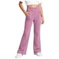 thumbnail image 3 of 7-8 Years Juniors Girls Outerwear Leggings Yoga Pants Slightly Flared Wide Leg Fitness And Dance Pants Jogger Trousers for Fall and Winter Red Girl Pants, 3 of 5