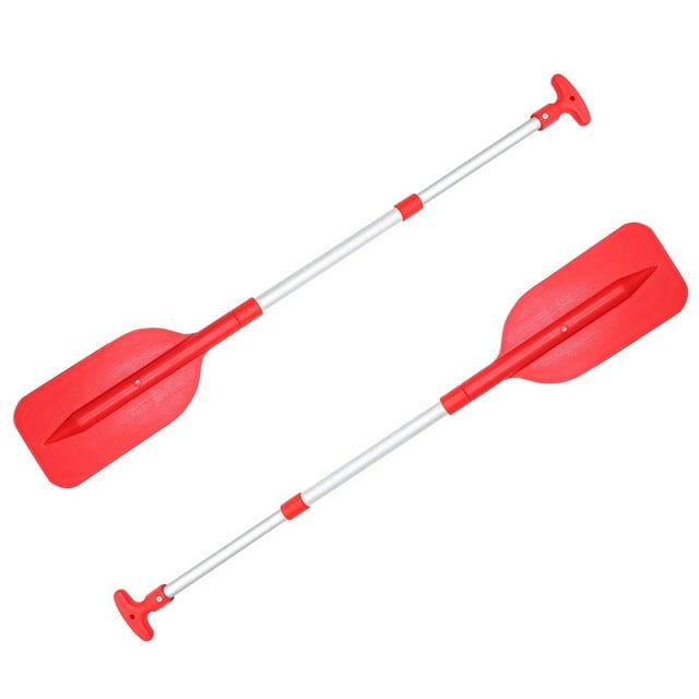Bamboohart Red Kayak Paddle 2Pack Floating Adjustable Perfect For Outdoor Adventure