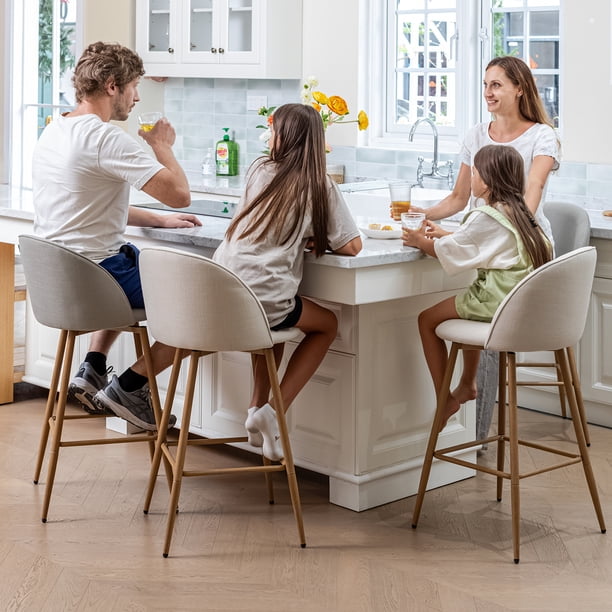 Homy Casa Tabouret de Comptoir Pivotant Moderne Ensemble de 2 Pcs, Hauteur de 26 Pouces, Tabourets de Bar Rembourrés, Idéal pour Cuisine Ou Comptoir, Gris