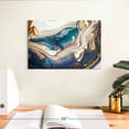 thumbnail image 3 of Elephant Stock Agate Ripples Abstract Wall Art - Horizontal Canvas Wall Art - Dining Room Wall Decor - Abstract Canvas - Blue And Gold Decor - 12" x 8", 3 of 8