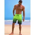 thumbnail image 7 of APTRO Mens Swim Trunks 9 inch Bathing Suit With Zipper Pockets Quick Dry Mesh Liner Swim Shorts Board Shorts Swimsuit Beach Shorts Grid Green 01 2XL, 7 of 7