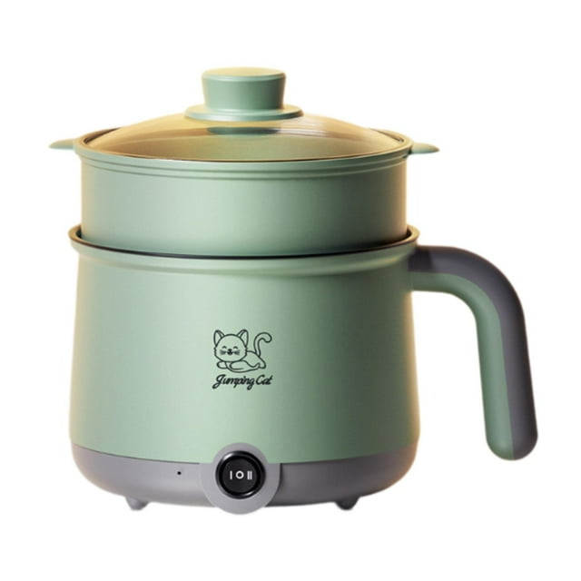 Olla eléctrica multiusos Macarena 1.8L para cocinar al ramen antiadherente gris verde