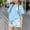 Blue, variant on Girls Pink Daisy Print 2 Piece Shorts Set Summer Outfit Short Sleeve T-Shirt and Matching Shorts Stretchy Loungewear Pjs for Kids Sizes 3-15 Years,Size 7-8 T
