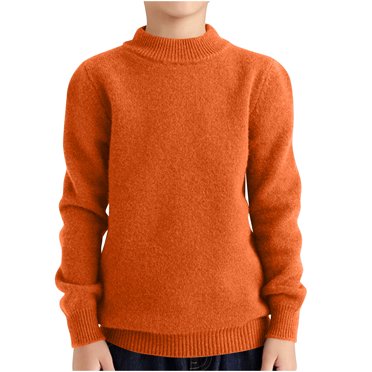 Pisexur T-Shirt en Jersey de Coton Doux pour Enfants Manches Longues Hauts Filles Tissu Sain de Haute Qualité Chandail en Molleton Enfant Couleur Unie T-Shirt Basique Col Rond pour Filles et Garçons (Type Épaississant) 4-18 Ans