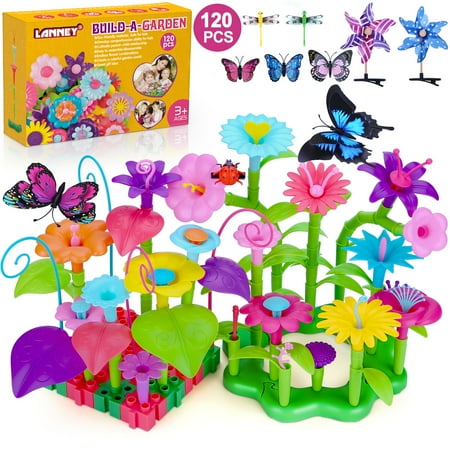 Flower Garden Building Toys  120Pcs Toy Gifts for 3 4 5 6 Years Old Girls