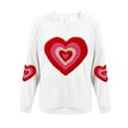 thumbnail image 2 of Felirenzacia Plus Size Women’s Valentine Hoodie Love Heart Print Long Sleeve Casual Comfy Pullover Top Romantic Holiday Outfit Women’s Fashion, White,S, 2 of 4