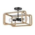 thumbnail image 4 of Camden 4-Light Semi-Flush in Matte Black with Natural Raphia Rope, 4 of 11