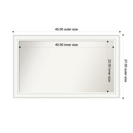 Amanti Art Custom Framed Wall and Bathroom Mirror (27 x 45 in.), Craftsman White Frame