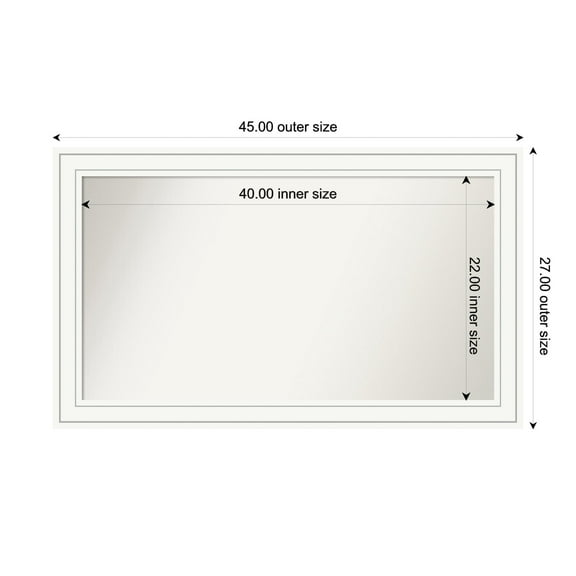 Amanti Art Custom Framed Wall and Bathroom Mirror (27 x 45 in.), Craftsman White Frame