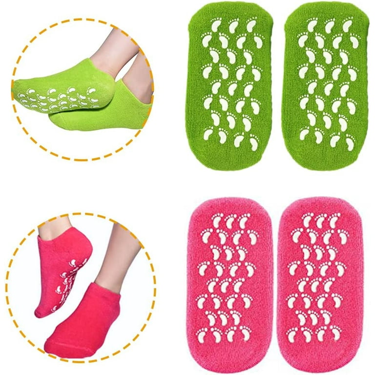 Moisturizing Socks, Gel Socks Soft Moisturizing Gel Socks, Gel Spa Socks  for Repairing and Softening Dry Cracked Feet Skins (Women Size(Rose Red 