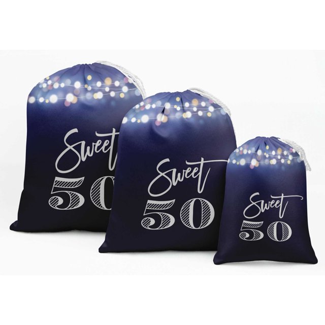 Darling Souvenir Bleu Numéro Anniversaire Fournitures de Fête Personnalisées Sacs à Surprisespochettes à Bijoux 15 Pcs