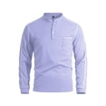 thumbnail image 2 of Henley Shirts for Men with Pocket Summer Casual Crew Neck Long Sleeve Waffle Weave T Shirts for Man Basic Tops, 2 of 5