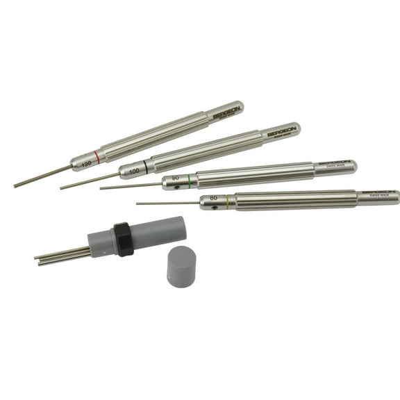 Bergeon 16988-P04 watch band/strap pin punch tool kit 4 piece set in pouch