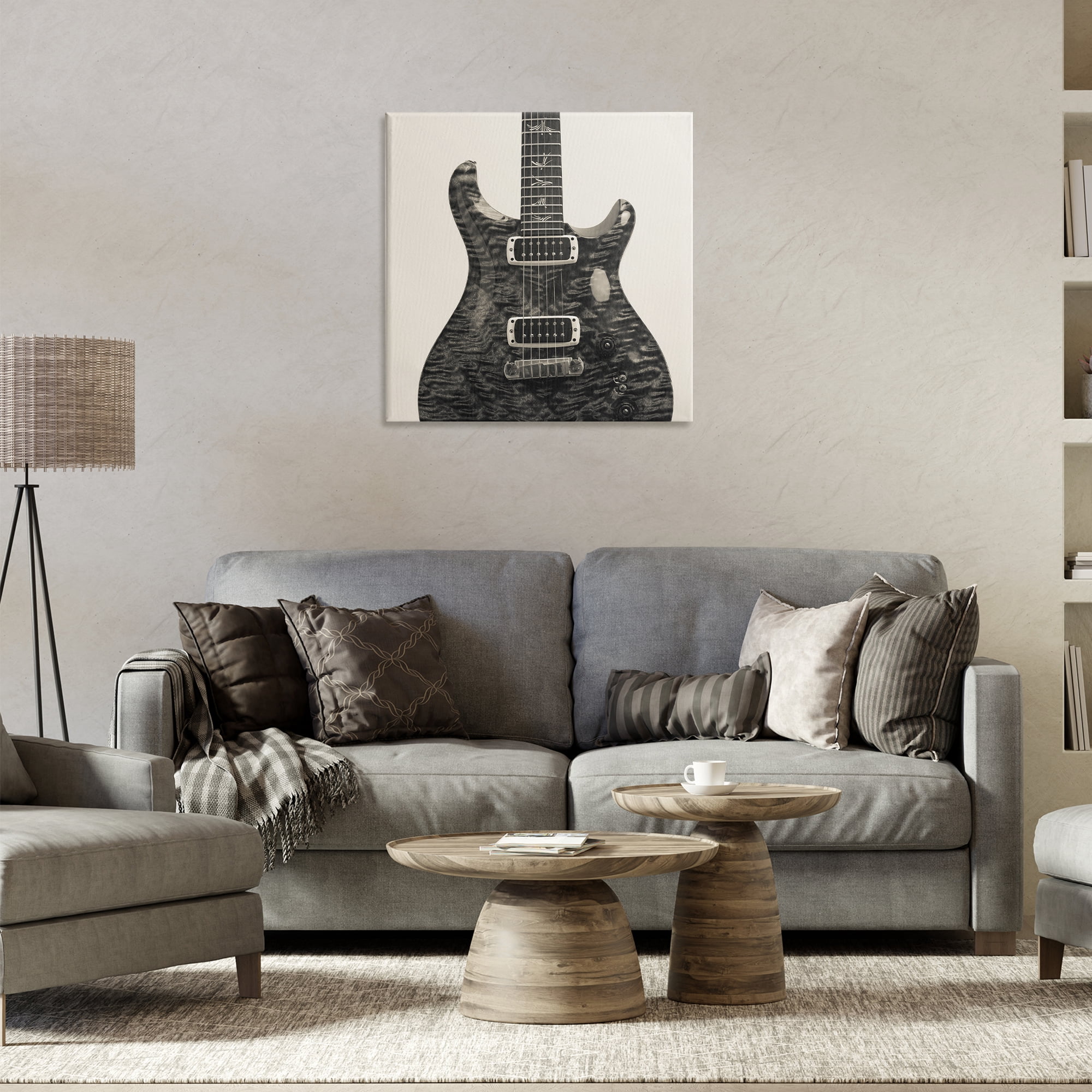 Stupell Industries Wave Patterned Guitar Entertainment Photography Wrapped Canvas Art Print Wall Art, 24 x 24