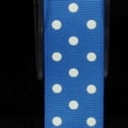 thumbnail image 2 of The Ribbon People Royal Blue and White Polka Dots Woven Grosgrain Craft Ribbon 1" x 88 Yards, 2 of 2