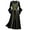Black, variant on Zpanxa Renaissance Dress for Women, Gothic Halloween Costume Medieval Robe Dress, Solid Splicing Flared Long Sleeve Princess Dress, Gothic Victorian Vampire Maxi Dress Purple S
