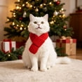 thumbnail image 5 of Christmas Pet Knitted Scarf, Red Festive Holiday Pet Neckwear, Soft Xâmas Accessory for Cats Small Dogs Holiday Party Photo Props, 5 of 5