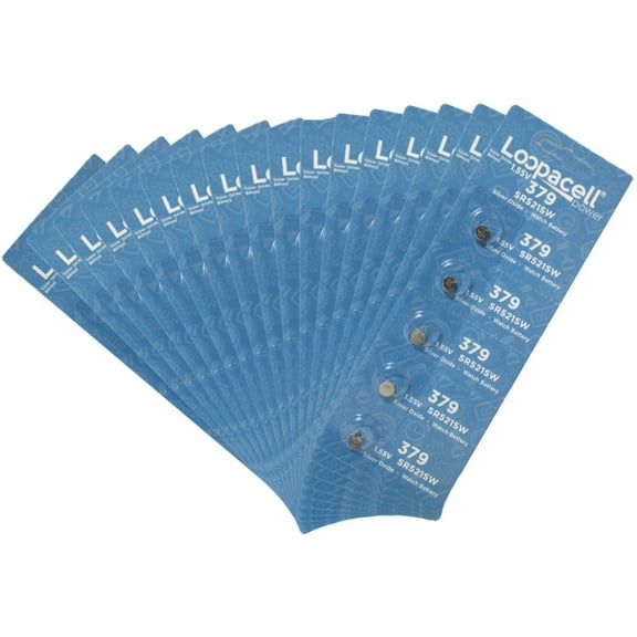 LOOPACELL 100 Pack 379 Watch Electronics Batteries 1.55 Volt Silver Oxide Coin Button Wholesale Pack