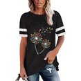 thumbnail image 1 of DPTALR Femmes Chemises Rayé Tee Nouveauté Chemise Drôle Manches Courtes Col Rond Tee Tops, 1 of 4
